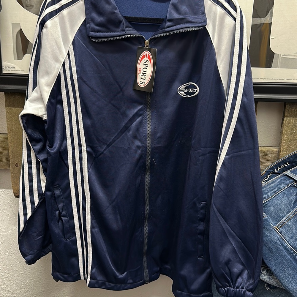 UNISEX SPORT NWT XXXL JACKET BLUE - WHITE